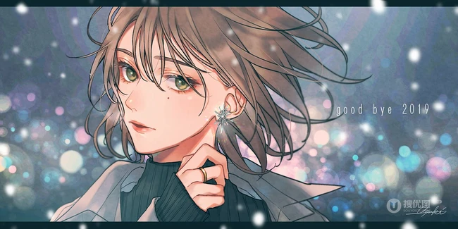 戴耳环，耳钉的美丽时尚动漫少女插画图集