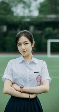 李兰迪清新甜美校服校园旧照