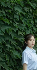 李兰迪清新甜美校服校园旧照