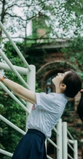 李兰迪清新甜美校服校园旧照
