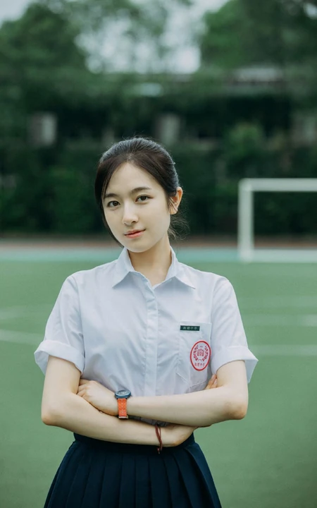 李兰迪清新甜美校服校园旧照