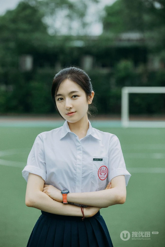 李兰迪清新甜美校服校园旧照