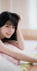 气质甜美可爱匀称女孩穿着背带牛仔裤室内气质写真图集