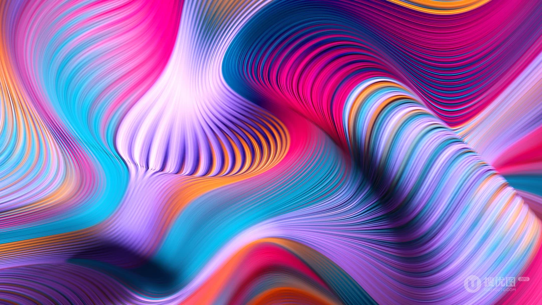 七彩炫丽的线条纹理抽象桌面壁纸7月1日合集