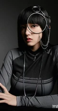 女生程潇个性非主流头饰发型高冷范写真登杂志高清写真美照
