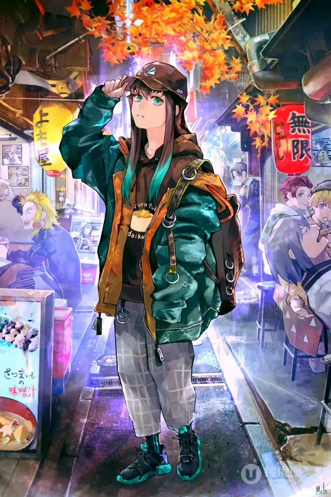 当鬼灭之刃的人物都穿上时尚，时髦的衣服来到了街上是什么样子的？