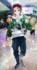 当鬼灭之刃的人物都穿上时尚，时髦的衣服来到了街上是什么样子的？