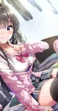 二次元动漫少女气质超短裙，以及可爱双马尾装扮感插画图片集