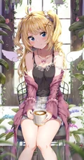 二次元动漫少女气质超短裙，以及可爱双马尾装扮感插画图片集