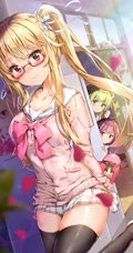 二次元动漫少女气质超短裙，以及可爱双马尾装扮感插画图片集