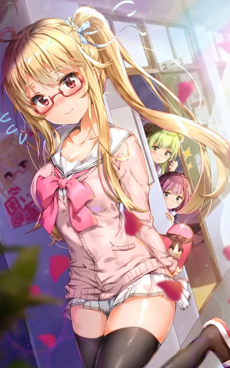 二次元动漫少女气质超短裙，以及可爱双马尾装扮感插画图片集
