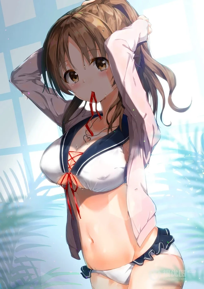 二次元动漫少女气质超短裙，以及可爱双马尾装扮感插画图片集