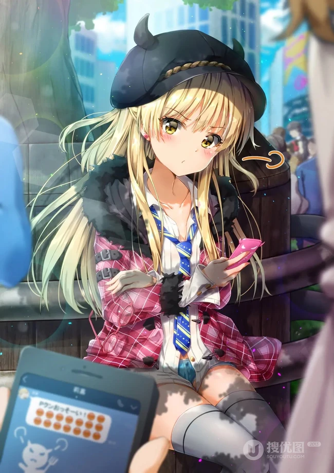 二次元动漫少女气质超短裙，以及可爱双马尾装扮感插画图片集