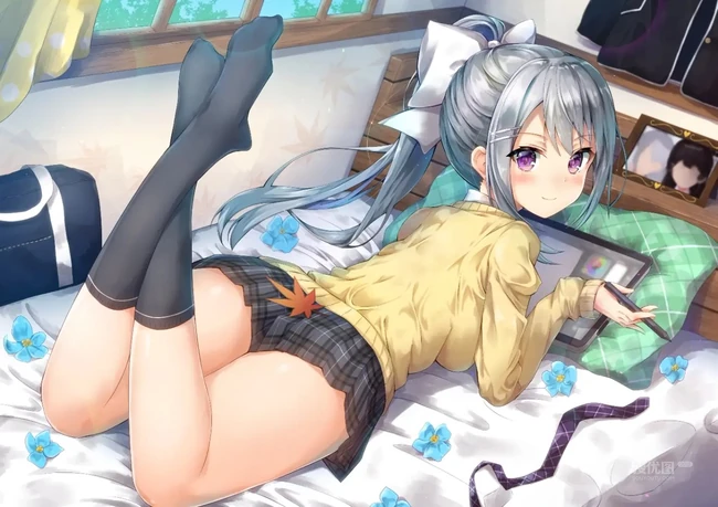 二次元动漫少女气质超短裙，以及可爱双马尾装扮感插画图片集
