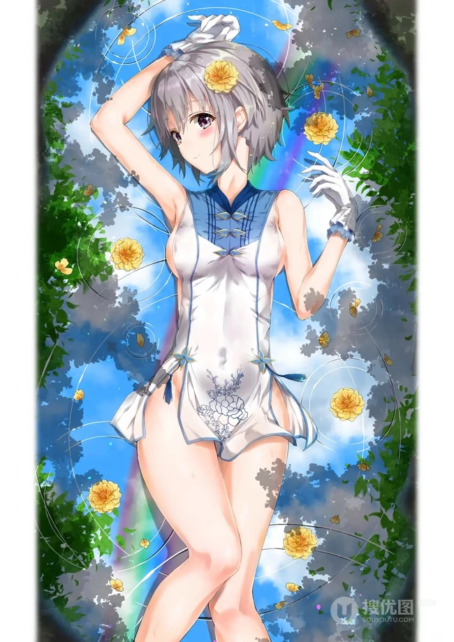 二次元动漫少女气质超短裙，以及可爱双马尾装扮感插画图片集