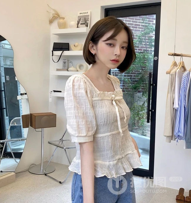 洋气减龄到锁骨的网红发型，适合乖巧俏皮小脸女生的刘海短发发型图片 第22张