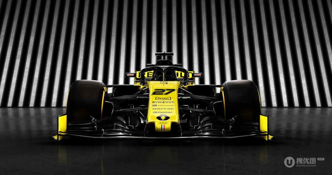 &ldquo;雷诺F1车队R.S.19&rdquo;黑黄涂装F1赛车桌面壁纸，酷不酷