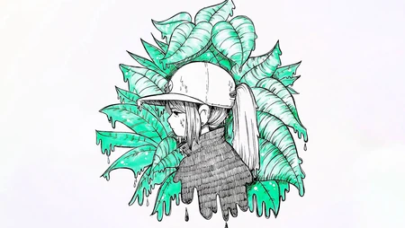 时尚前沿少女头像简约插画壁纸图片