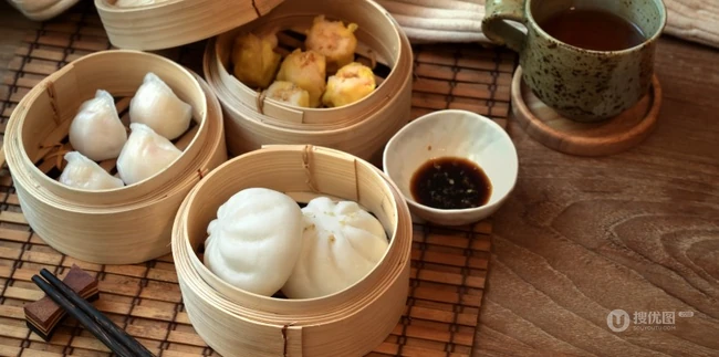 小蒸笼里的美食，广东早点之蒸饺，包子等美食图片 第6张