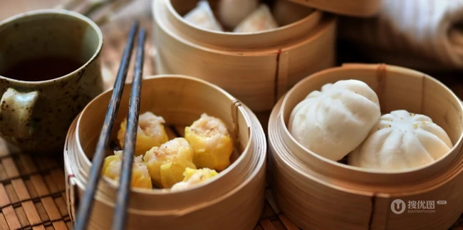 小蒸笼里的美食，广东早点之蒸饺，包子等美食图片 第8张