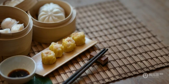 小蒸笼里的美食，广东早点之蒸饺，包子等美食图片 第2张