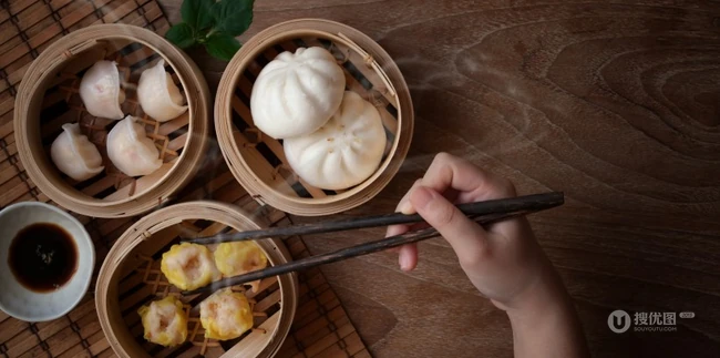 小蒸笼里的美食，广东早点之蒸饺，包子等美食图片 第5张