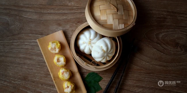 小蒸笼里的美食，广东早点之蒸饺，包子等美食图片 第9张