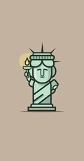 简单线条方方正正创意绘制的世界名人卡通形象手机壁纸