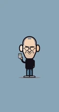 简单线条方方正正创意绘制的世界名人卡通形象手机壁纸