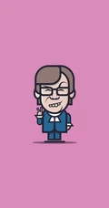 简单线条方方正正创意绘制的世界名人卡通形象手机壁纸
