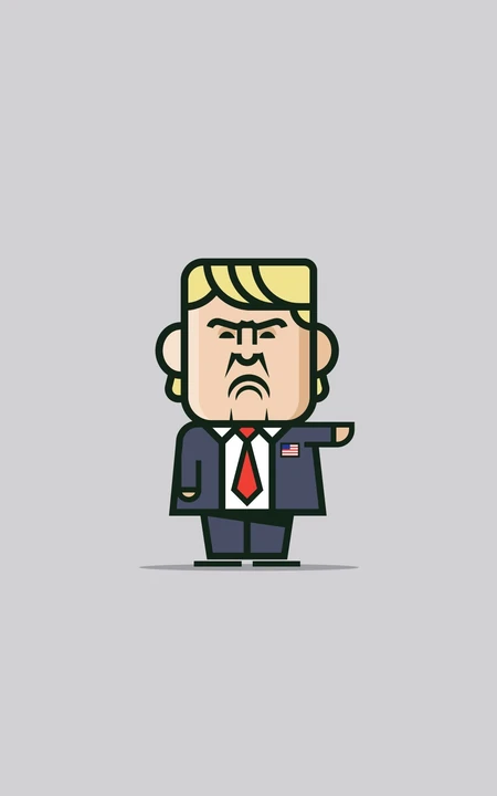 简单线条方方正正创意绘制的世界名人卡通形象手机壁纸