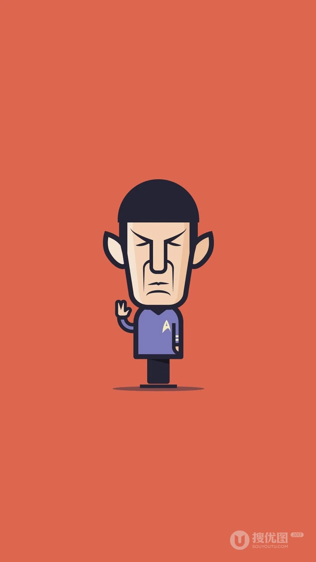 简单线条方方正正创意绘制的世界名人卡通形象手机壁纸