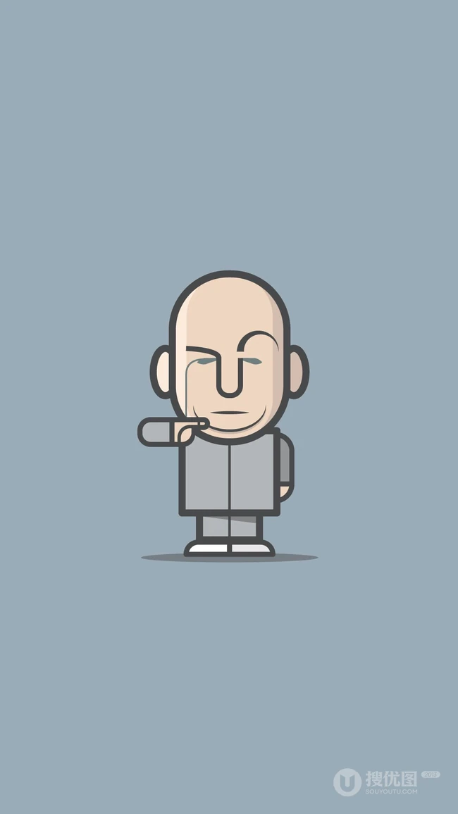 简单线条方方正正创意绘制的世界名人卡通形象手机壁纸