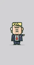 简单线条方方正正创意绘制的世界名人卡通形象手机壁纸