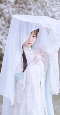 仙气飘飘古装汉服女生梨花树下唯美摄影写真图集