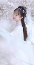 仙气飘飘古装汉服女生梨花树下唯美摄影写真图集