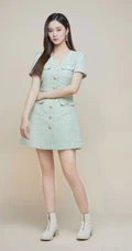 四川籍女生歌手徐艺洋夏日薄荷绿衣裙清新清新写真图片
