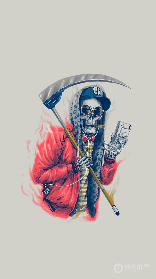 创意老虎，皮卡丘，死神，小黄人等图腾图案简洁卡通壁纸