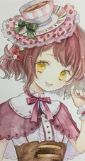 马克笔下可爱的动漫学生少女，纯马克笔手绘动漫少女人物图片作品