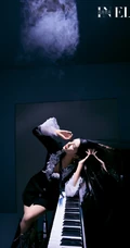 黑白琴键前的蔡卓宜梦幻文艺超美写真图集