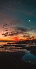 唯美的海滩摄影，夕阳照射的大海海面等风景壁纸合集