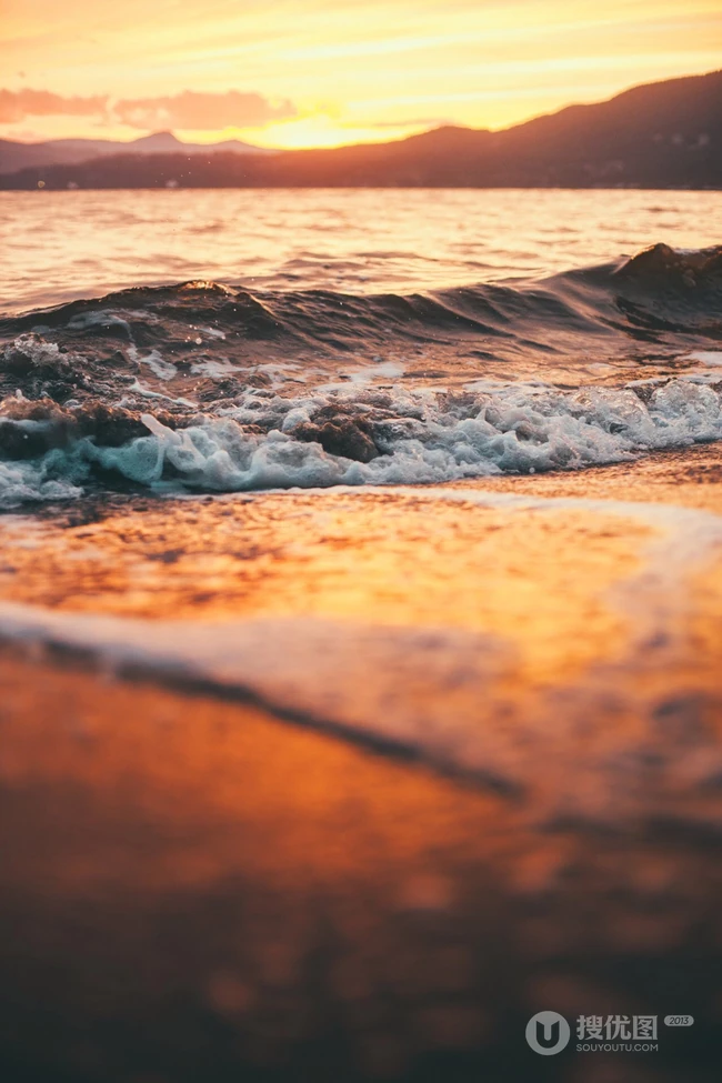 唯美的海滩摄影，夕阳照射的大海海面等风景壁纸合集