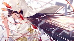 画风简约很好看的动漫女生插画桌面壁纸