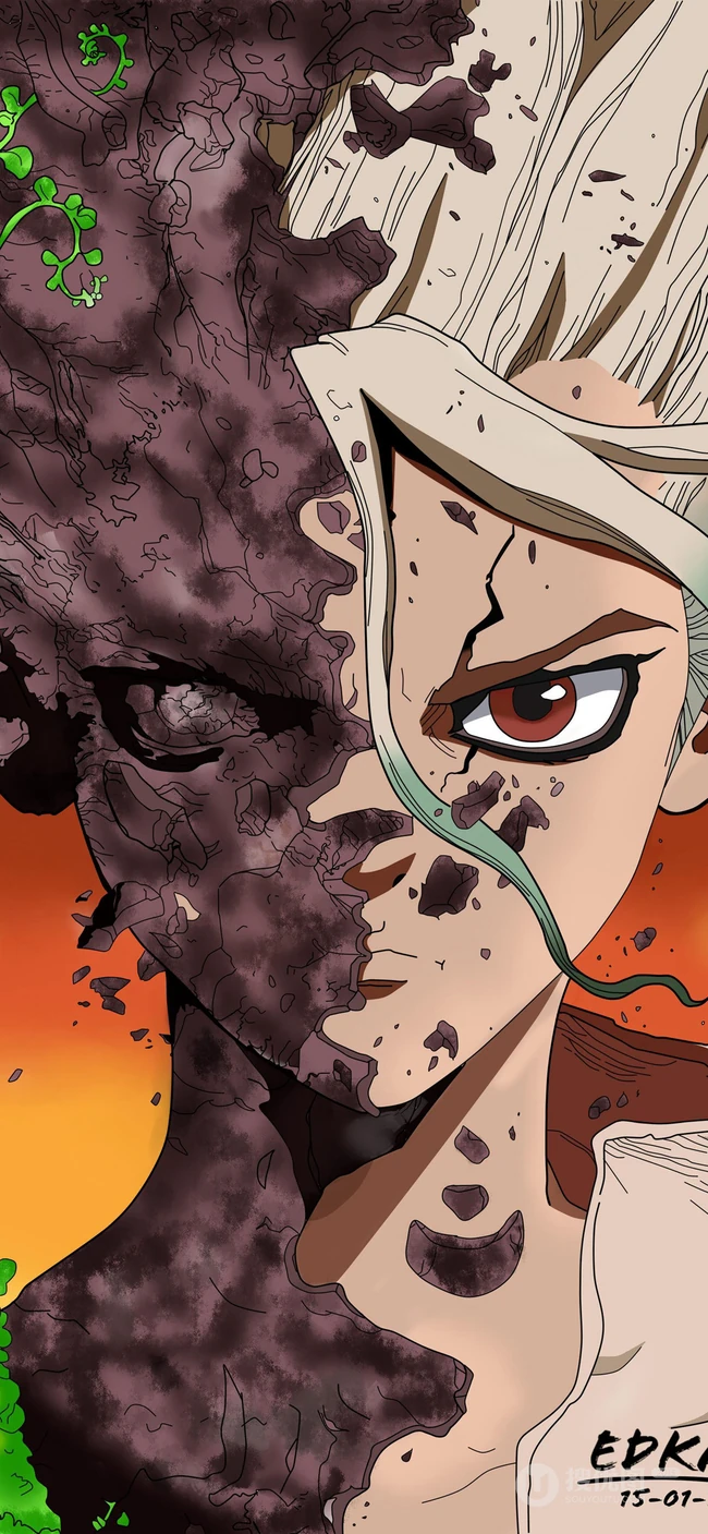稻垣理一郎原作&ldquo;石纪元（Dr.STONE）&rdquo;主角手机壁纸