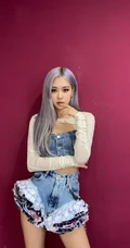rose朴彩英气质时尚个性牛仔裙装扮写真图片