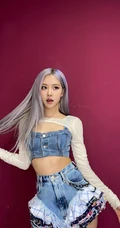 rose朴彩英气质时尚个性牛仔裙装扮写真图片