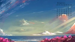 美的不像话的二次元场景，2020年8月好看的动漫场景日历壁纸图片