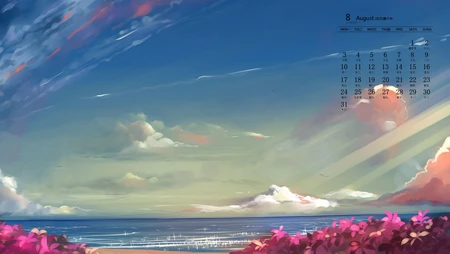 美的不像话的二次元场景，2020年8月好看的动漫场景日历壁纸图片