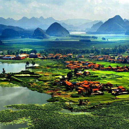 国家AAAA级旅游景区，云南文山州丘北普者黑唯美风光景色图片