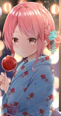 夏日的风铃是不是特别的悦耳？二次元动漫女生和风铃唯美插画图片